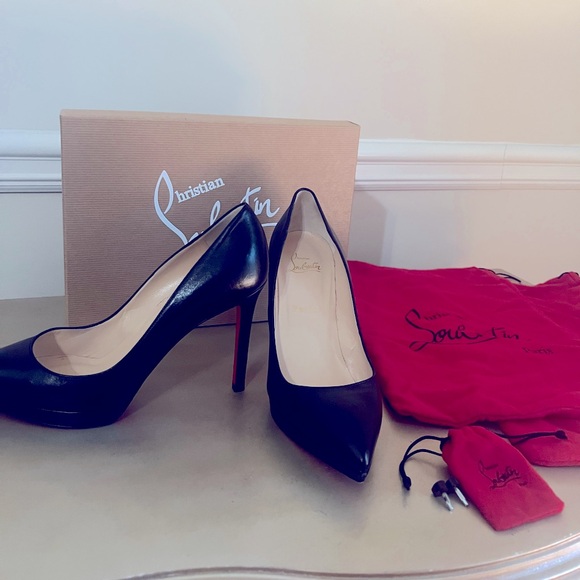 Christian Louboutin Pigalle Plato 100 Napa Shiny Black classic